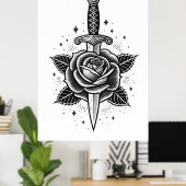 Eternal Thorn: het klassieke Roos van de dolk Poster (Thuiskantoor)