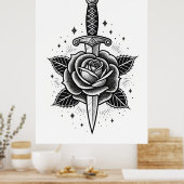 Eternal Thorn: het klassieke Roos van de dolk Poster (Keuken)