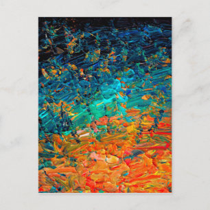 ETERNAL TIDE 2 Oranje Turquoise Blue Black Ombre Briefkaart