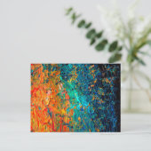 ETERNAL TIDE 2 Oranje Turquoise Blue Black Ombre Briefkaart (Staand voorkant)