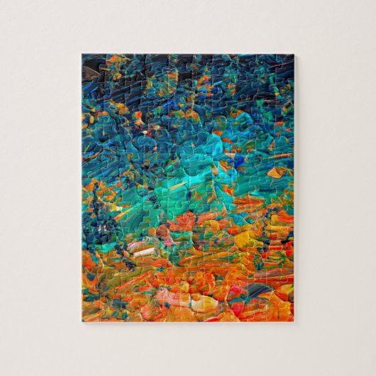 ETERNAL TIDE 2 Oranje Turquoise Blue Black Ombre Legpuzzel (Verticaal)