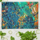 ETERNAL TIDE 2 Oranje Turquoise Blue Black Ombre Theedoek (Gevouwen)