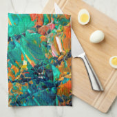 ETERNAL TIDE 2 Oranje Turquoise Blue Black Ombre Theedoek (Quarter Fold)