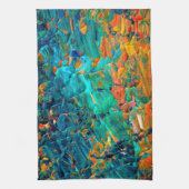 ETERNAL TIDE 2 Oranje Turquoise Blue Black Ombre Theedoek (Verticaal)