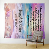 Eternal Vows by the Sea – Beach Wedding Backdrop Wandkleed (In Situ (horizontaal))