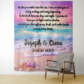 Eternal Vows by the Sea – Beach Wedding Backdrop Wandkleed (In situ)