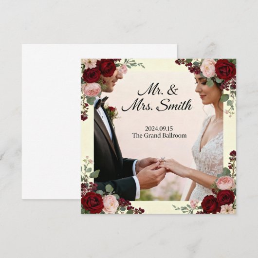 Eternal Vows Wedding Invitation Kaart (Voorkant / Achterkant)