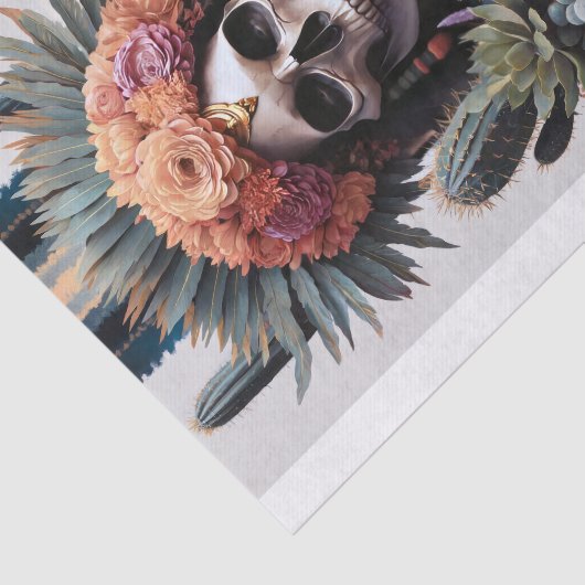 Eternal Warrior, Native American Skull Decoupage Tissuepapier (Detail)