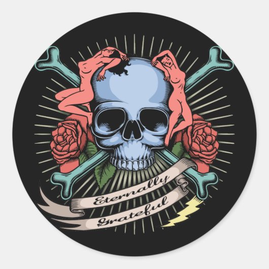 Eternally Grateful Ronde Sticker (Voorkant)