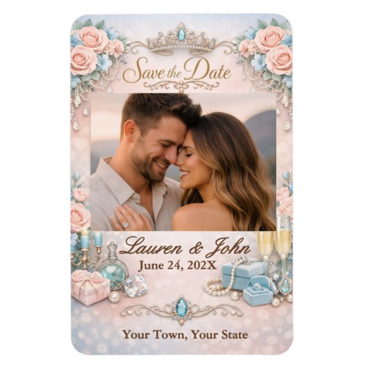 Eternally Majestic Photo Save Date Wedding Magnet Magneet (Verticaal)