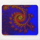 Eterniteit | Blauwe en rode fractale kunst Muismat (Voorkant)