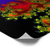 Eterniteit | Blauwe en rode fractale kunst Poster (Hoek)