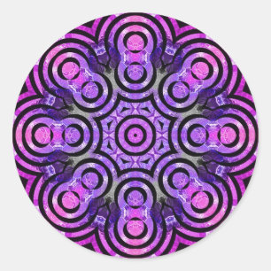 Eternity Acht Energy Groovy Paars Mandala Ronde Sticker