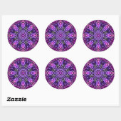 Eternity Acht Energy Groovy Paars Mandala Ronde Sticker (Vel)