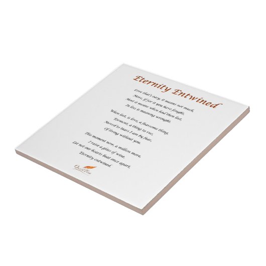 Eternity Entwin Poem Tegeltje (Zijkant)