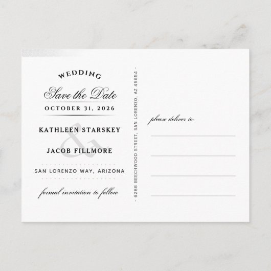 Eternity Gazer Save the Date Wedding Briefkaart (Achterkant)