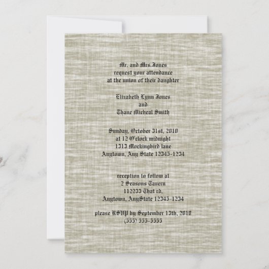 Eternity Gothic Vintage Wedding Kaart (Achterkant)