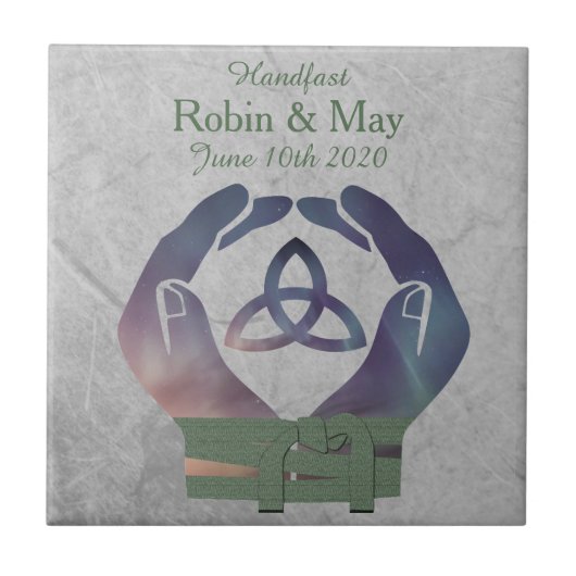 Eternity Handfasting Keepsake Tegel Gift Tegeltje (Voorkant)