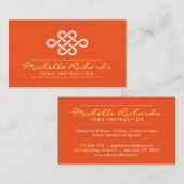 Eternity Knot Yoga Docent, Life Coach Sinaasappel Visitekaartje (Voorkant / Achterkant)
