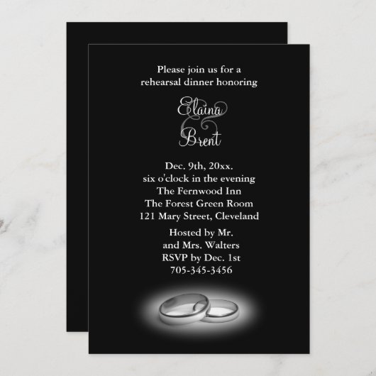 Eternity repesal Dinner (zwart) Kaart (Voorkant / Achterkant)