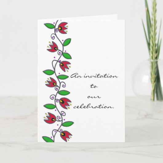 Eternity Vine Wedding Uitnodiging om te personalis (Voorkant)