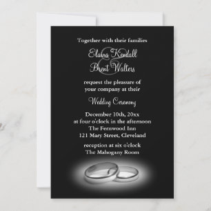 Eternity Wedding Invitation black Kaart