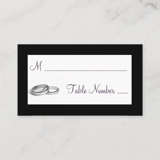 Eternity Wedding Place-kaarten (zwart) Plaatskaartje (Voorkant)