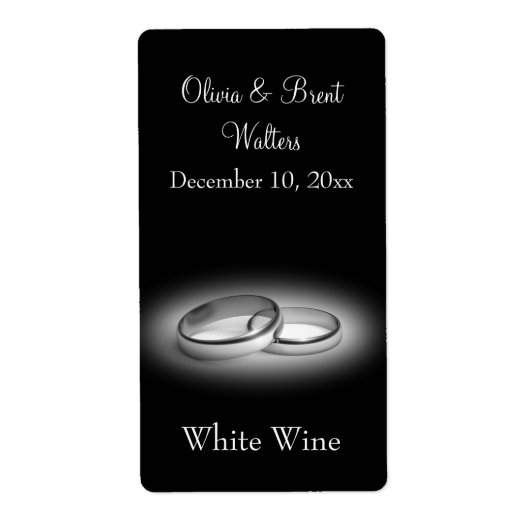 Eternity Wedding Wine Label (zwart) (Voorkant)