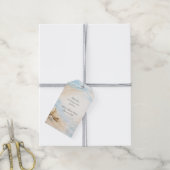 Eterntal Tides Coastal Watercolor Beach Wedding Cadeaulabel (Met Touw)