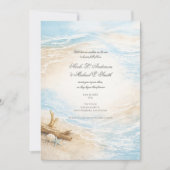 Eterntal Tides Coastal Watercolor Beach Wedding Kaart (Voorkant)