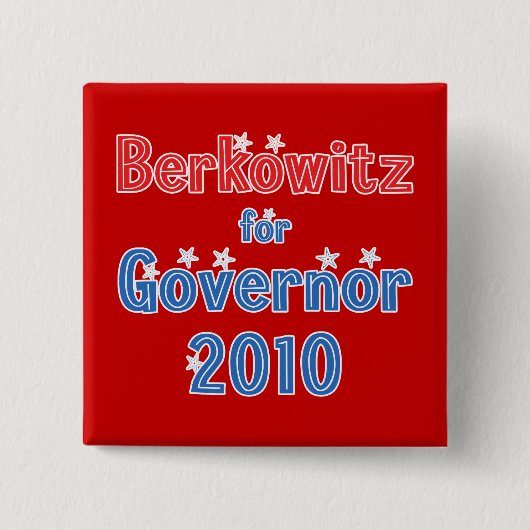 Ethan Berkowitz voor gouverneur 2010 Star Design Vierkante Button 5,1 Cm (Voorkant)