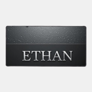 Ethan Chrome Naambord Met Druppels Vloeibaar Metaa Bureaumat