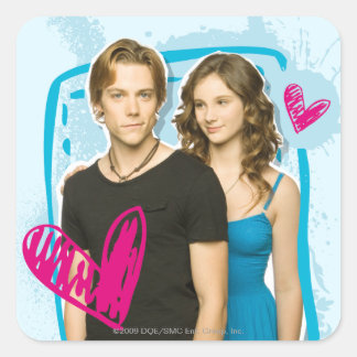 Ethan en Tara Vierkante Sticker