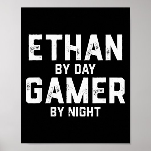 Ethan Gamer Halloween Gaming Costume For Men Named Poster (Voorkant)