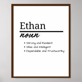 Ethan, Jongen Gepersonaliseerde Naam Definitie Poster