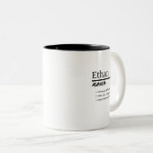 Ethan, Jongen Gepersonaliseerde Naam Definitie Tweekleurige Koffiemok (Voorkant rechts)