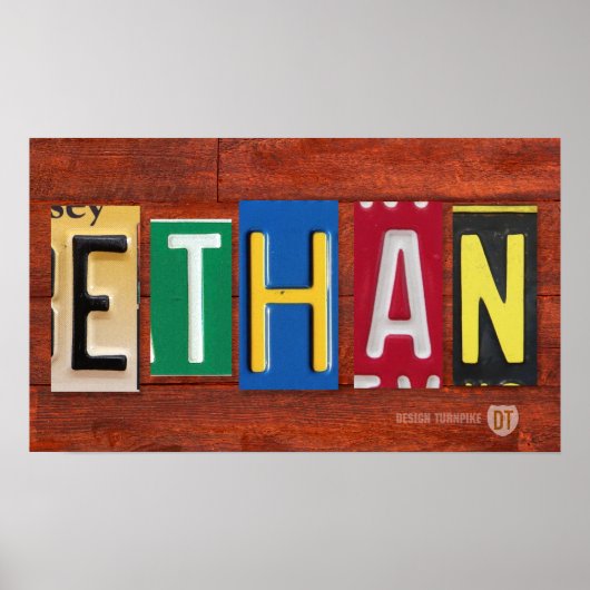 ETHAN Licentie Bord Letter Name Custom Sign Poster (Voorkant)