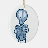 Ethan Literary Skeleton met boek Keramisch Ornament (Rechts)