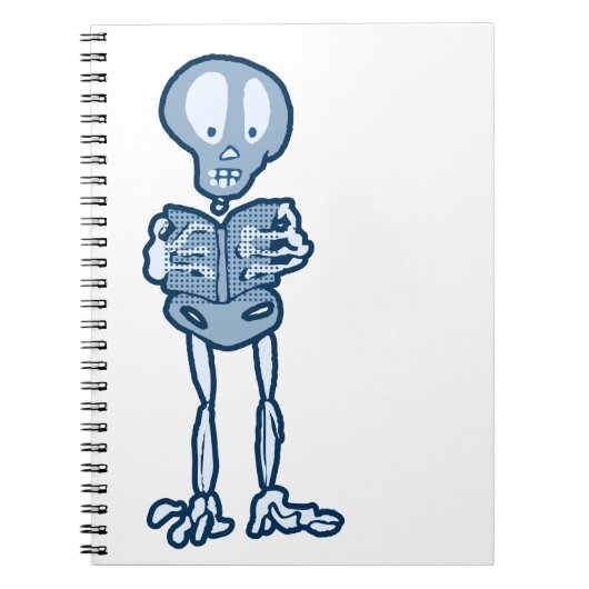 Ethan Literary Skeleton met boek Notitieboek (Voorkant)