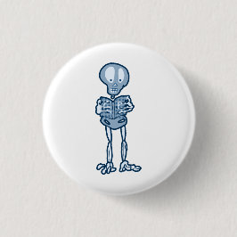 Ethan Literary Skeleton met boek Ronde Button 3,2 Cm