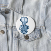 Ethan Literary Skeleton met boek Ronde Button 7,6 Cm (In situ)