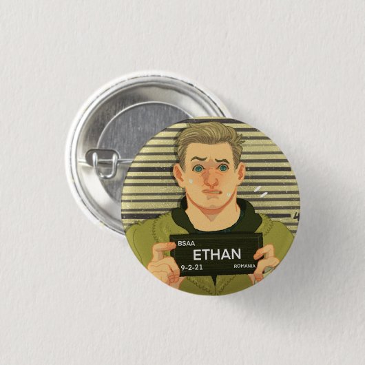 Ethan Mugshot Ronde Button 3,2 Cm (Voorkant /achterkant)
