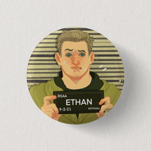 Ethan Mugshot Ronde Button 3,2 Cm (Voorkant)