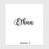Ethan Naam - Handgeschreven kalligrafie Sticker (Vel)
