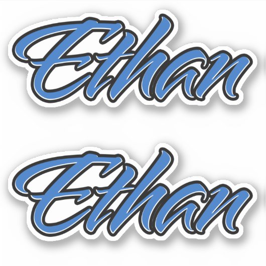 Ethan Name blue Aufkleber Sticker Stickerset (Voorkant)