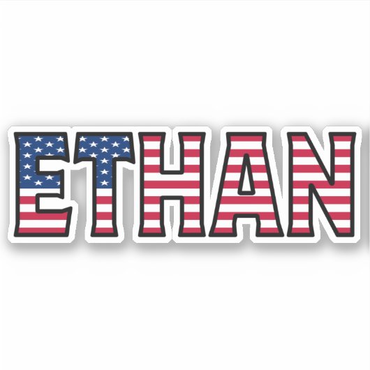 Ethan Name Vorname USA Sticker Stickerset (Voorkant)