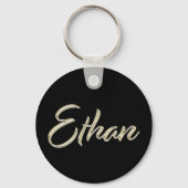 Ethan Name whitegold Button Schlüsselanhänger Sleutelhanger (Voorkant)