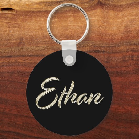 Ethan Name whitegold Button Schlüsselanhänger Sleutelhanger (Voorkant)