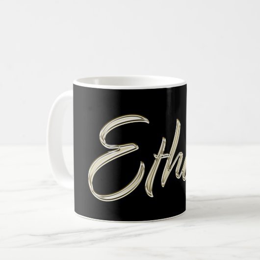 Ethan Name whitegold Tasse Teetasse Kaffeetasse Koffiemok (Voorkant links)