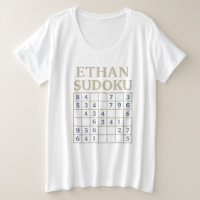 ETHAN Sudoku-puzzel – T-shirt met aangepaste logis